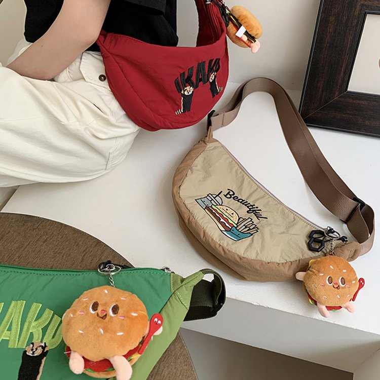 Casual dumpling bag women's bag 2024 autumn new style trendy Japanese large-capacity fitness and sports cross-body nylon cloth bag cross-border