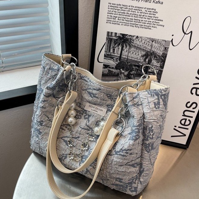 National style embroidered bag for women 2024 new trendy Korean version tote bag versatile large capacity single shoulder portable commuter bag