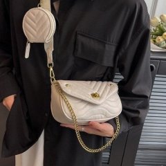 Cross-border French textured small bag for women 2024 new women's bag summer shoulder bag high-end chain crossbody small square bag