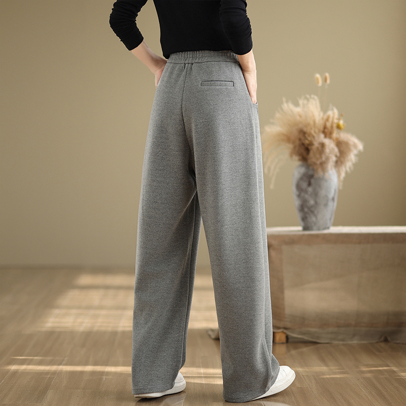Picture 2024 new autumn and winter straight high-waisted loose sports pants for women, thick, versatile, slim casual trousers