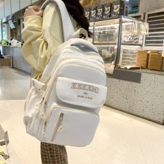 College style student large-capacity backpack for women junior high school vertical zipper retro computer travel college student backpack for men