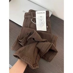 Large size S-5XL jeans straight leg loose spring autumn winter 2024 high waist slimming small wide leg mopping