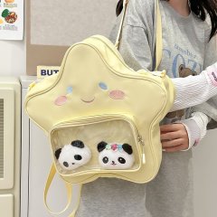 Cute Cartoon Star Backpack Lightweight Japanese Niche Girl Student Backpack Pain Bag College Student Funny School Bag