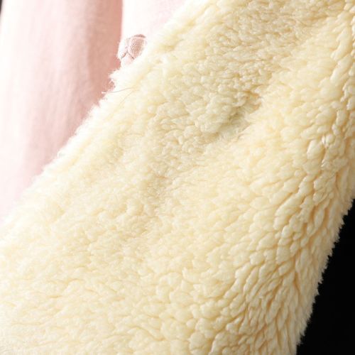 National style stand collar plate button imitation lamb wool thickened warm jacket age-reducing Chinese style cotton jacket loose type cotton coat national trend
