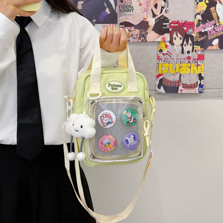 Japanese and Korean original transparent and cute two-dimensional pain bag snack bag transparent bag crossbody shoulder bag mobile phone bag