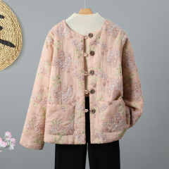 Ten Thousand Needle Embroidery Small Flowers New Chinese Style Embroidered Cotton Top