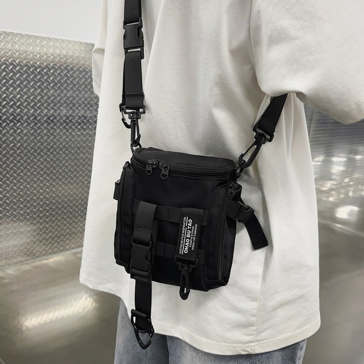 Functional crossbody small bag men's camera bag nylon cloth portable casual shoulder large capacity mobile phone bag street trend work bag