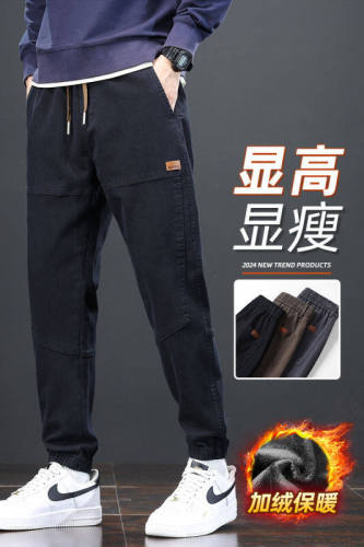 Autumn and winter overalls men's ankle-tie ins fashion brand loose elastic Japanese casual pants