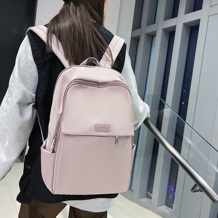 Schoolbag female college student high school student ins Japanese style simple solid color casual computer commuter backpack male wholesale