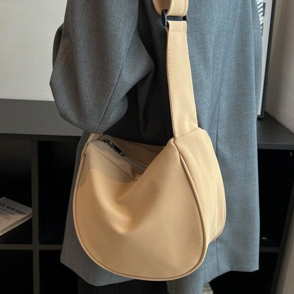 Solid color fabric trendy personality daily commuting simple women's bag shoulder bag crossbody bag new women's bag