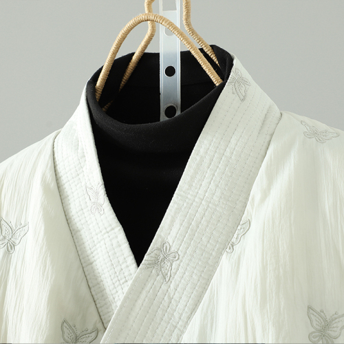 New Chinese style Chinese style embroidered down jacket for women winter new white duck down loose literary lace Hanfu jacket