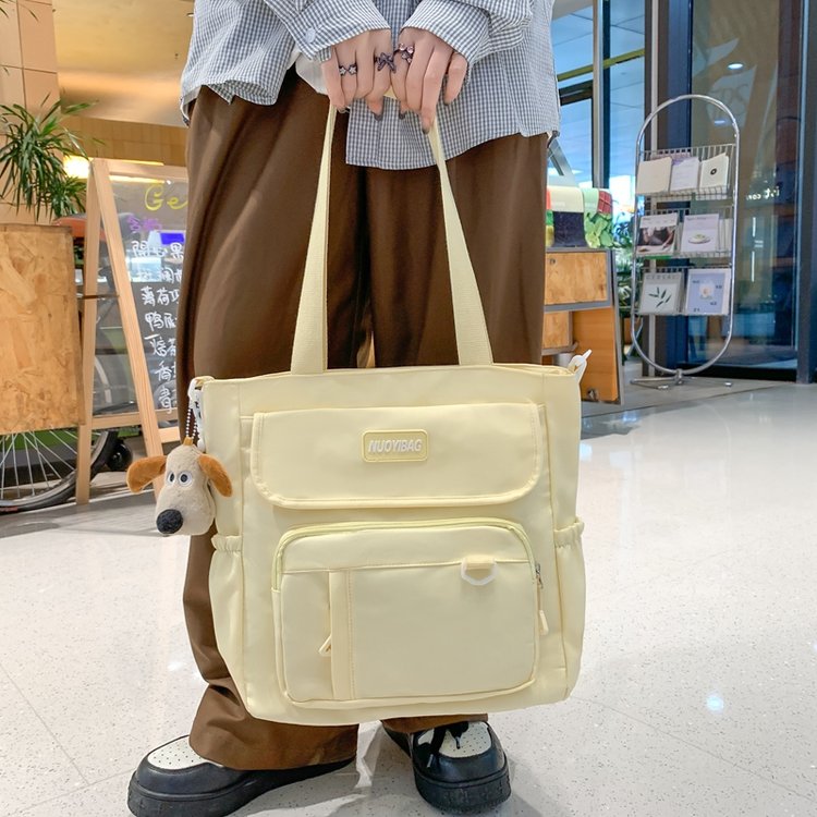 Canvas bag women's crossbody small fresh shoulder bag handbag class bag tote large capacity student tutoring bag