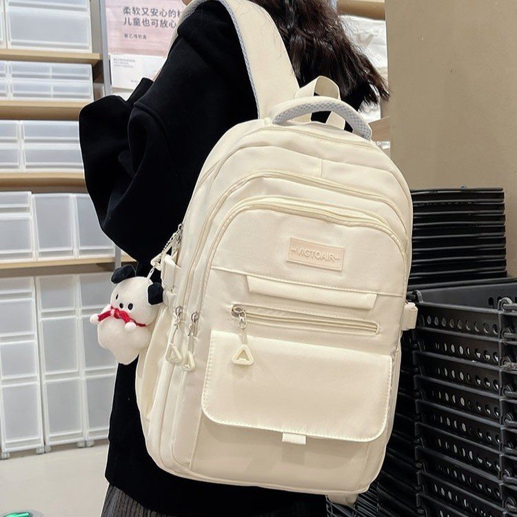 High-looking Japanese style junior high school bag with large capacity, female high school student niche backpack, simple and versatile computer back
