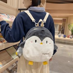 Japanese cute little penguin furry backpack college style girl cross-body bag large capacity soft girl school bag