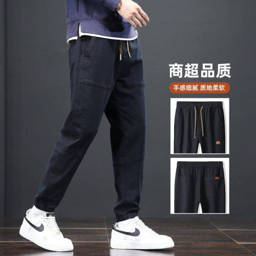 Autumn and winter overalls men's ankle-tie ins fashion brand loose elastic Japanese casual pants