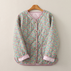 2024 Autumn and Winter New High-end Cotton Clothes Hit the Streets Retro Loose Versatile Gentle Floral Cotton Clothes Jackets for Women