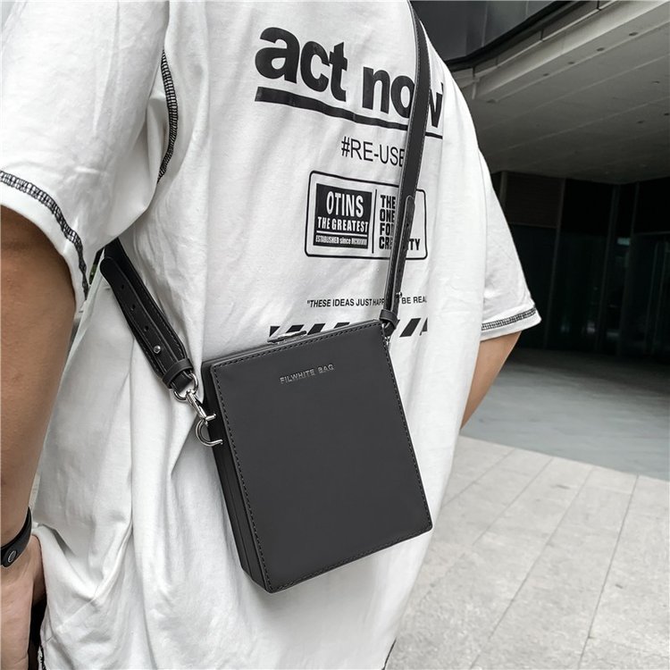 Cross-border Hong Kong style new men's bag box bag single shoulder crossbody pu leather small square bag cross-border wholesale Southeast Asia box bag