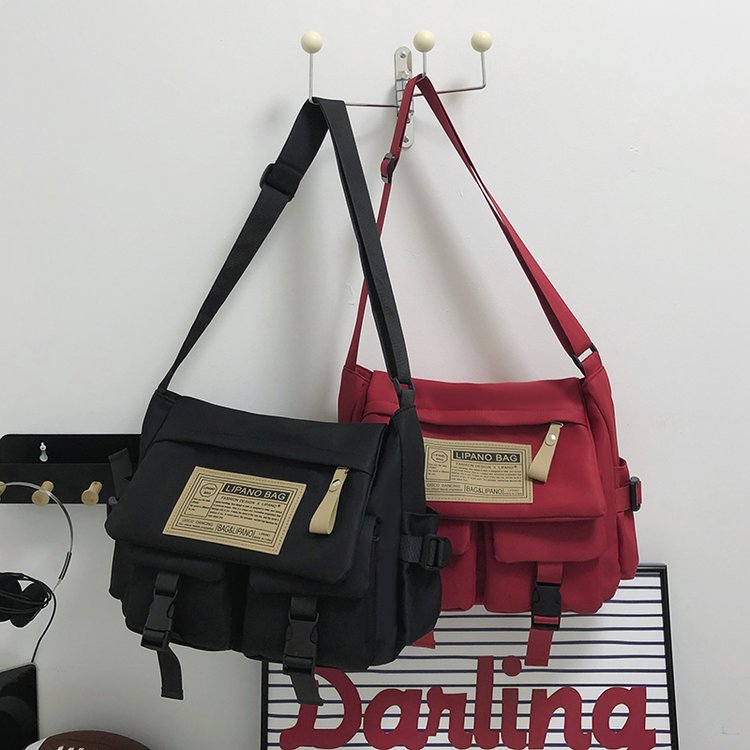 Work style crossbody bag, men's trendy brand large-capacity messenger bag, Japanese casual student backpack, new shoulder bag