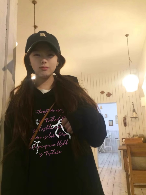 Imitation cotton Chinese cotton composite milk silk 320g silver fox velvet 420g round neck hooded double hood loose sweatshirt