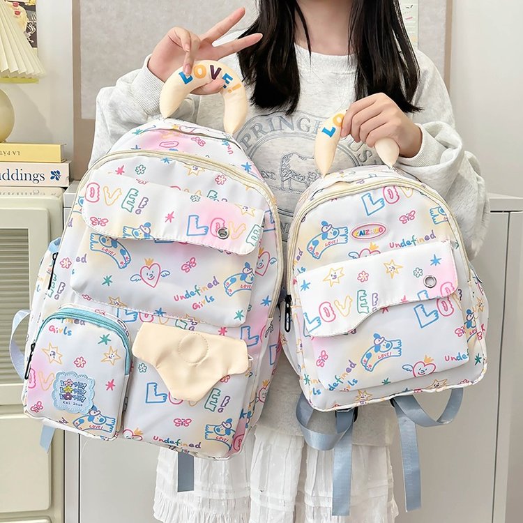 Cute graffiti college style school bag Japanese ins sweet student large capacity backpack small fresh niche backpack