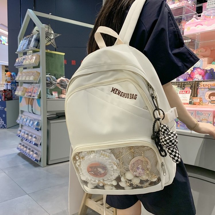 School bag for women new style small fresh student cute girl solid color fashionable versatile backpack junior high school student backpack