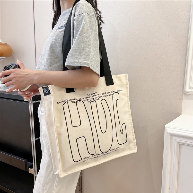 Canvas bag women's large-capacity handbag bag new casual commuter bag student bag shoulder tote bag