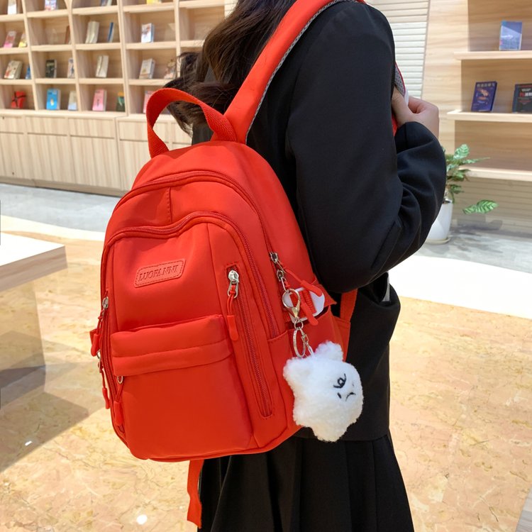 Free shipping INS backpack simple fashion solid color junior high school student school bag girl backpack trend bag wholesale