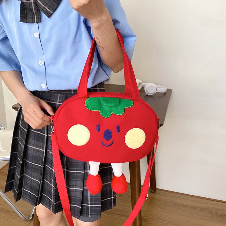 Korean version ins cute cartoon canvas bag female crossbody bag Japanese chic soft girl girl bag student shoulder bag