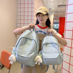 ins solid color versatile campus small school bag for women high school college students junior high school girls backpack lightweight travel backpack