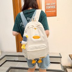 Cartoon little duck schoolbag for girls, Korean junior high school students, Korean style girls’ backpacks, female students’ backpacks