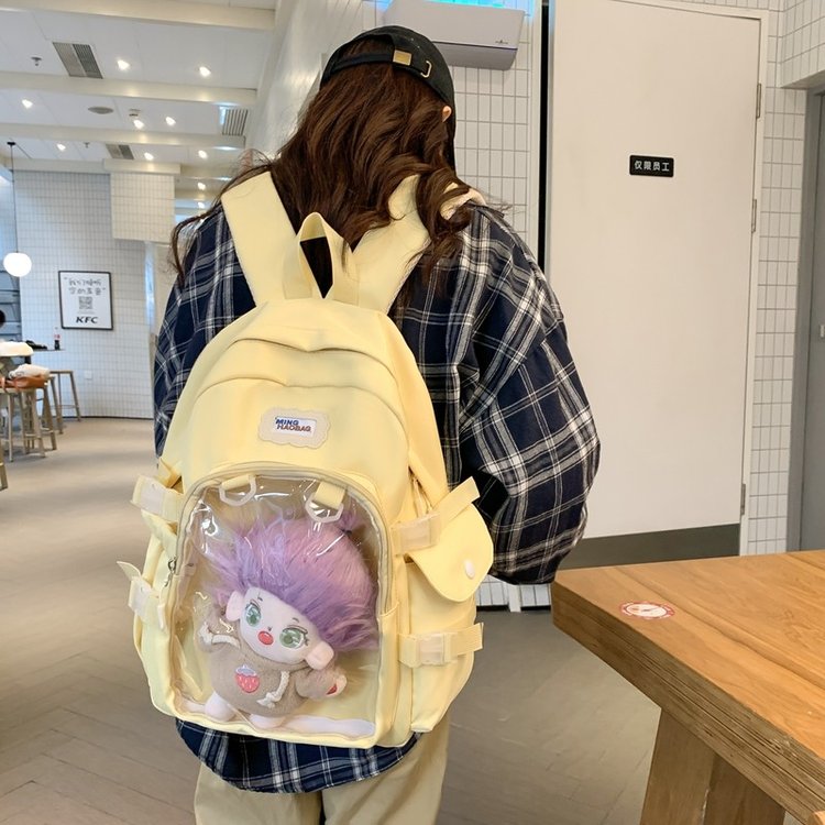 Wholesale cross-border new style student large-capacity transparent backpack, fashionable Japanese style bag, college style junior high school bag