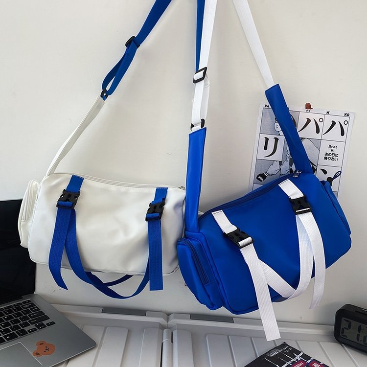 Harajuku Versatile Large Capacity Student Shoulder Bag Men's Trendy Brand Japanese Work Bag Sports Shoulder Crossbody Bag Women