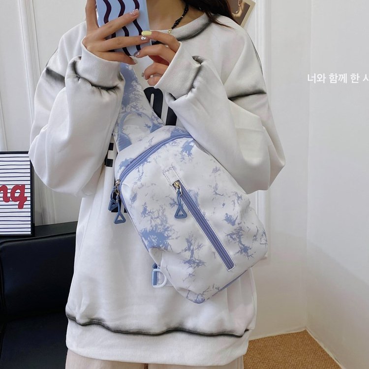Tie-dye niche design cross-body backpack for men, Japanese style ins simple and versatile small bag for women, small fresh girl chest bag