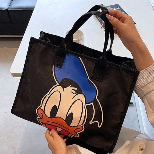 Large-capacity bag women's autumn and winter casual shoulder bag nylon canvas versatile tote bag cartoon handbag mommy bag