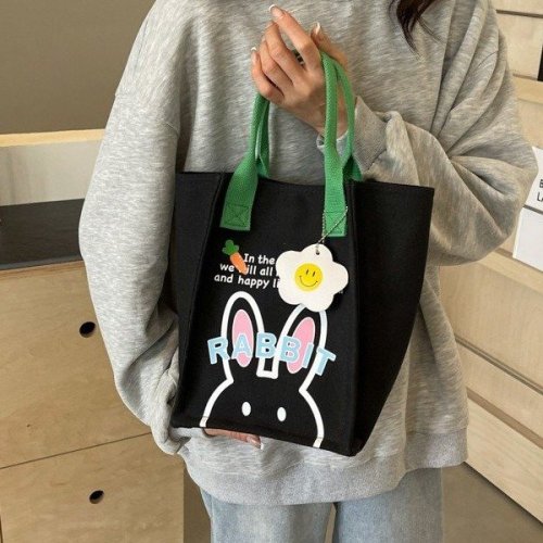 Korean style ins cute girl portable bucket bag 2024 summer new forest style small fresh outing handbag