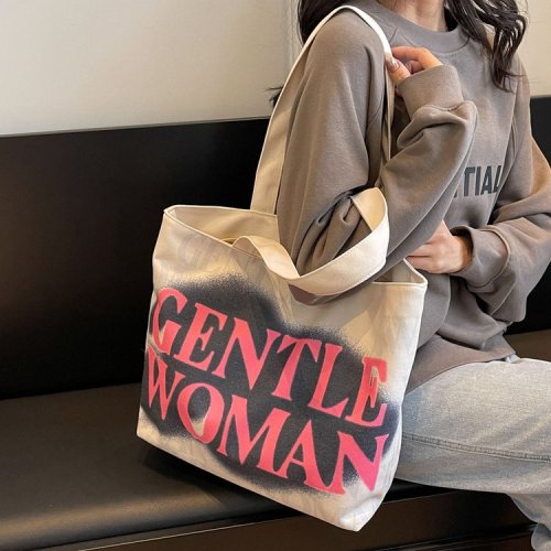 GENTLE WOMAN cross-border mommy canvas bag 2024 new large-capacity color printed portable shoulder bag