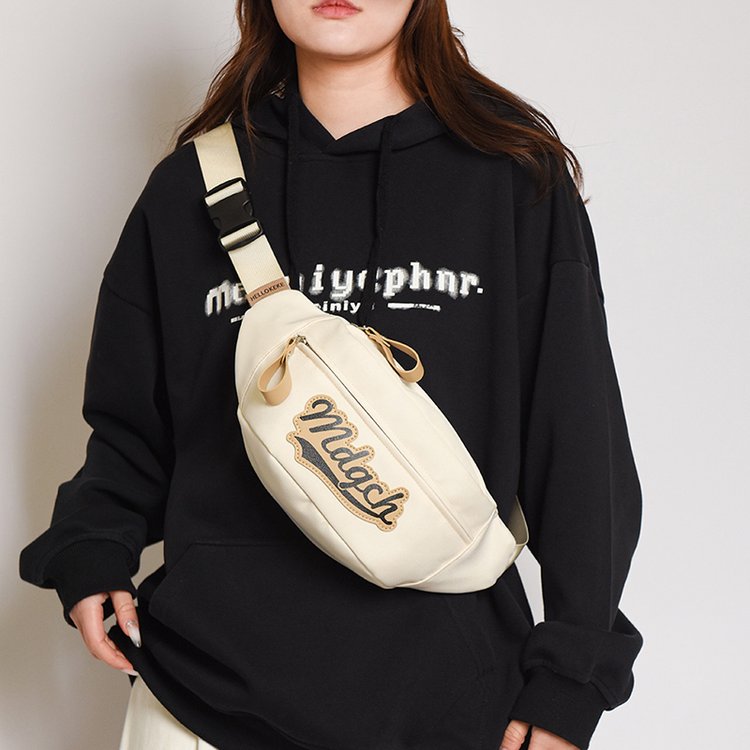 Large-capacity Japanese chest bag texture ins trend crossbody bag connector versatile sports waist bag men and women same style bag
