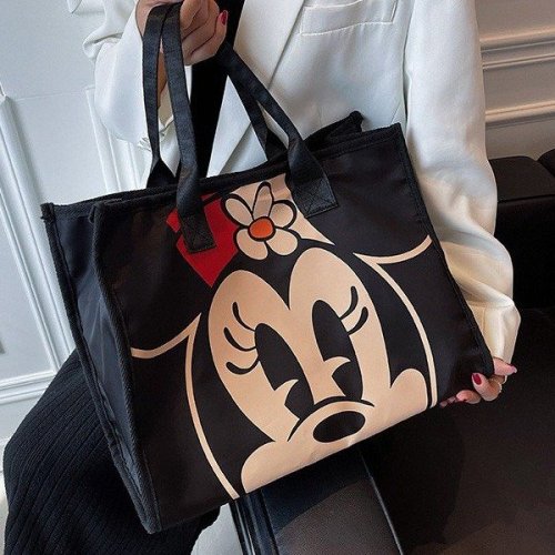 Large-capacity bag women's autumn and winter casual shoulder bag nylon canvas versatile tote bag cartoon handbag mommy bag