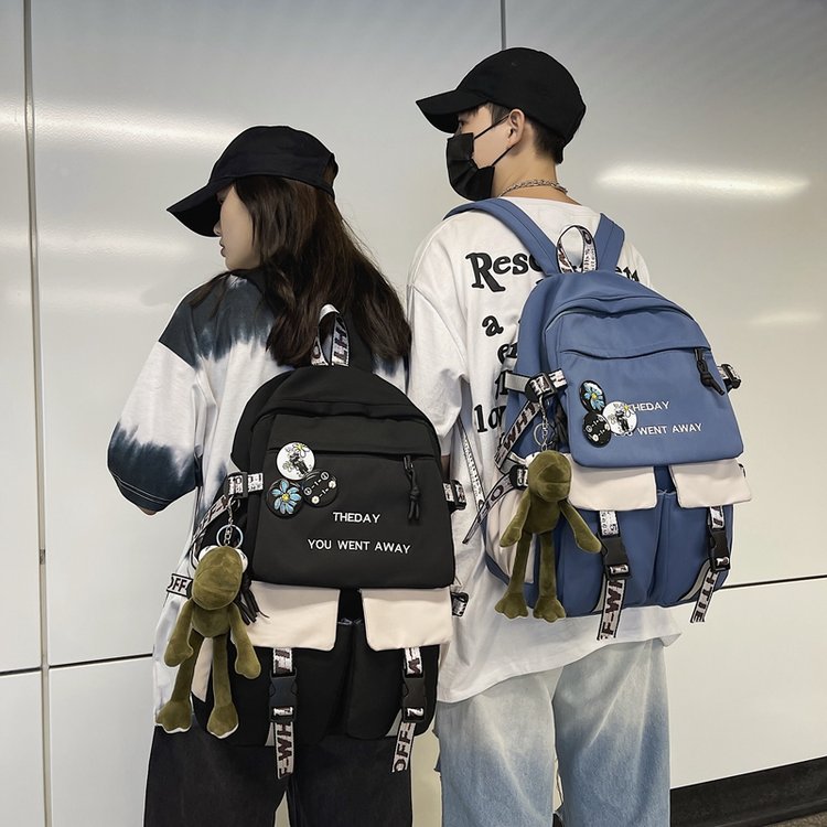 Backpack, high-looking new Korean style backpack for male and female college students, middle and high school students, fashionable and casual large-capacity schoolbag