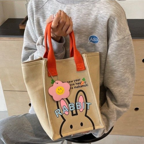 Korean style ins cute girl portable bucket bag 2024 summer new forest style small fresh outing handbag