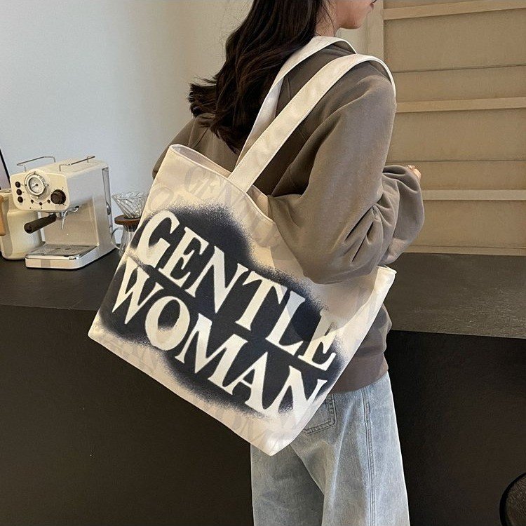 GENTLE WOMAN cross-border mommy canvas bag 2024 new large-capacity color printed portable shoulder bag