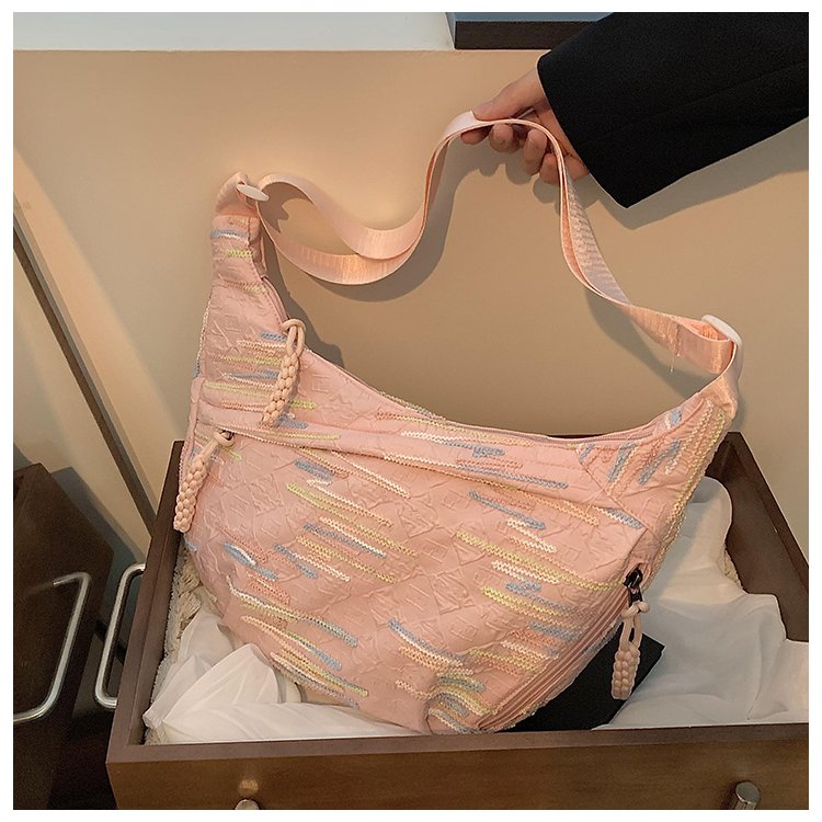 Large capacity armpit bag 2024 summer new trend simple dumpling bag messenger bag women's fashion casual shoulder bag