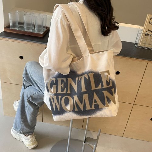 GENTLE WOMAN cross-border mommy canvas bag 2024 new large-capacity color printed portable shoulder bag