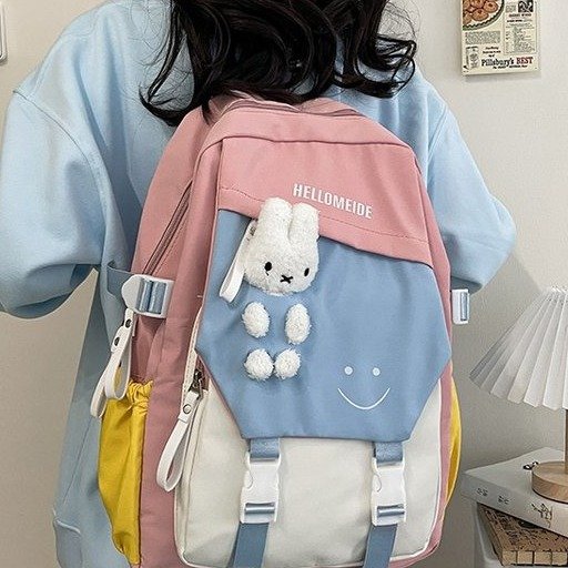 Cross-border trend junior high school student schoolbag, breathable, wear-resistant and burden-reducing nylon material, suitable for male and female school education, essential