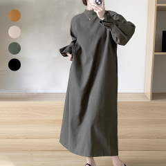 Actual shot of new Japanese and Korean products, 4-color long dress, long bud sleeves, front and back, loose windbreaker for women, Amazon