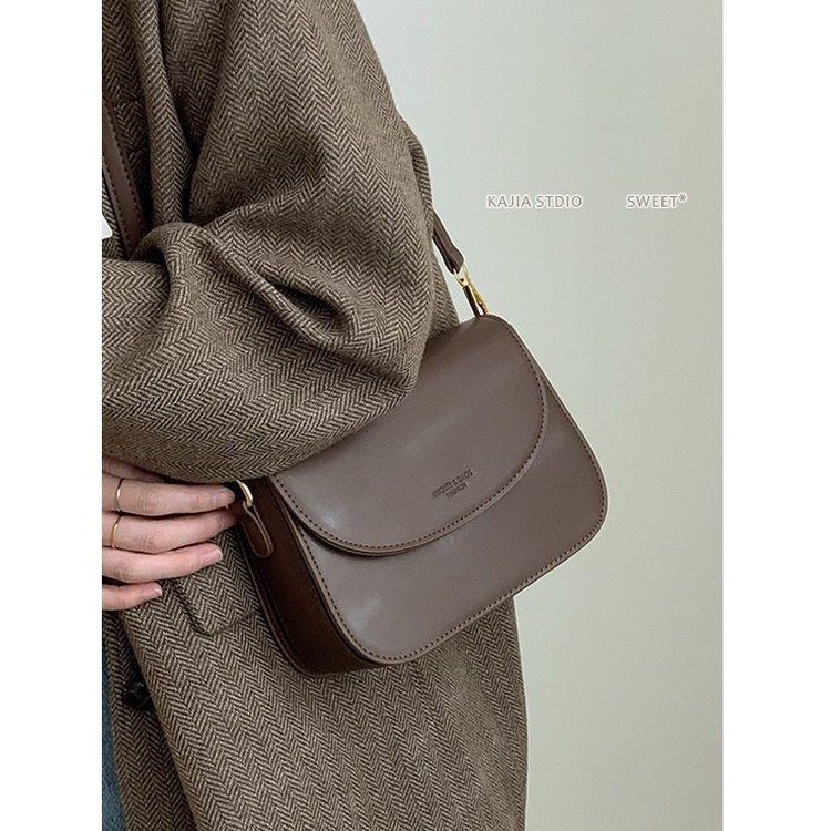 High-end texture niche bag women's autumn and winter trendy versatile ins retro small square bag single shoulder crossbody bag