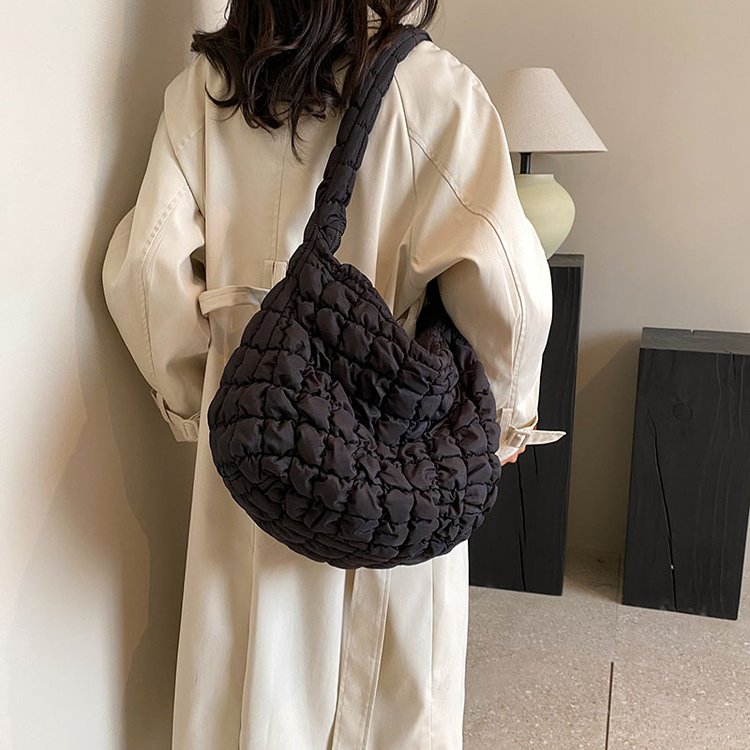 Pleated cloud bag for women, large capacity shoulder crossbody bag, fashionable handheld tote bag, armpit bag for women