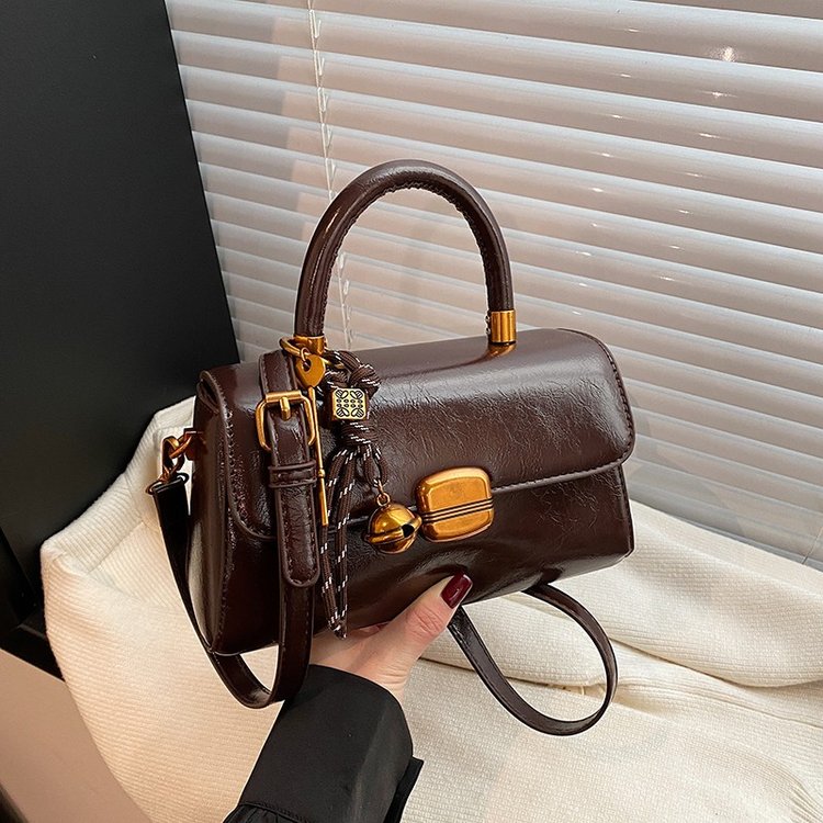 Bags Women's Seasonal New Crossbody Small Square Bag High-Quality Maillard Shoulder Handbag