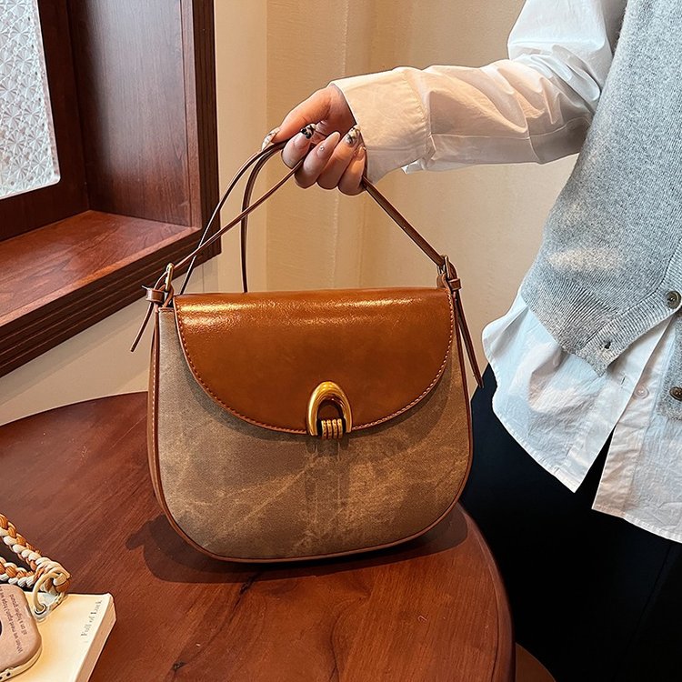 Niche retro style saddle bag high-end armpit bag women's new fashion versatile shoulder bag handbag