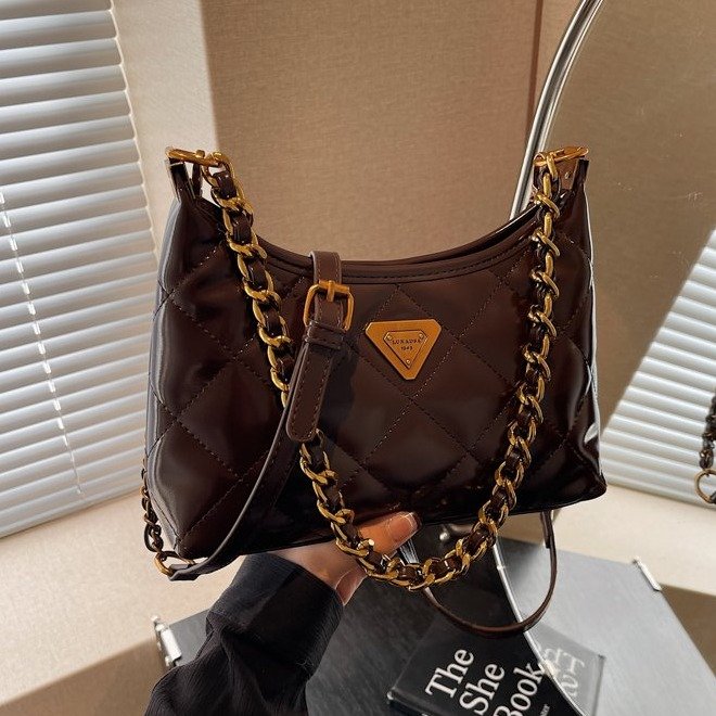 Diamond embroidery small bag women's chain shoulder armpit bag French high-end commuter crossbody bag